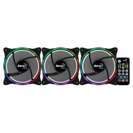 Комплект вентилатори AeroCool Fan Pack 3-in-1 3x120mm - ECLIPSE 12 Pro - Addressable RGB with Hub, Remote - ACF3-EL10217.12