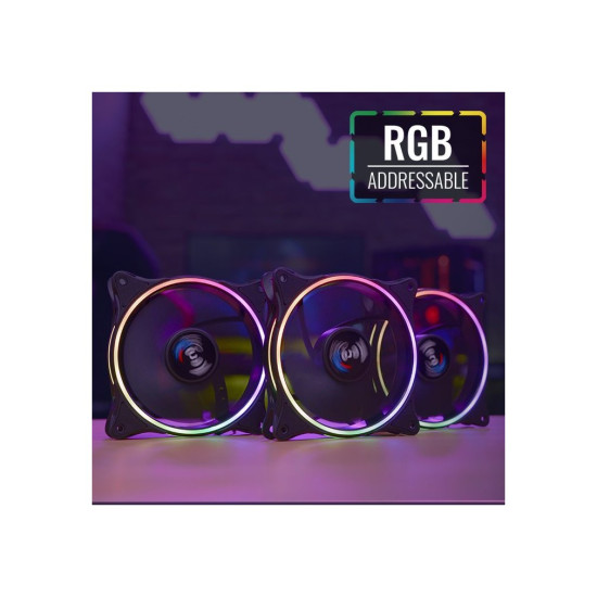 Комплект вентилатори AeroCool Fan Pack 3-in-1 3x120mm - ECLIPSE 12 Pro - Addressable RGB with Hub, Remote - ACF3-EL10217.12