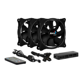 Комплект вентилатори AeroCool Fan Pack 3-in-1 3x120mm - ECLIPSE 12 Pro - Addressable RGB with Hub, Remote - ACF3-EL10217.12