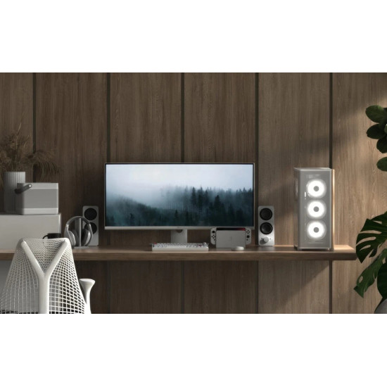 Кутия за компютър AeroCool Case ATX - D501A White, Addressable RGB, Wood