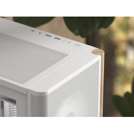 Кутия за компютър AeroCool Case ATX - D501A White, Addressable RGB, Wood