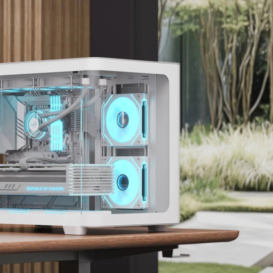 Кутия за компютър AeroCool P300C, Mini-Tower, Dual Chamber, Micro-ATX, Mini-ITX, White