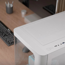 Кутия за компютър AeroCool P300C, Mini-Tower, Dual Chamber, Micro-ATX, Mini-ITX, White