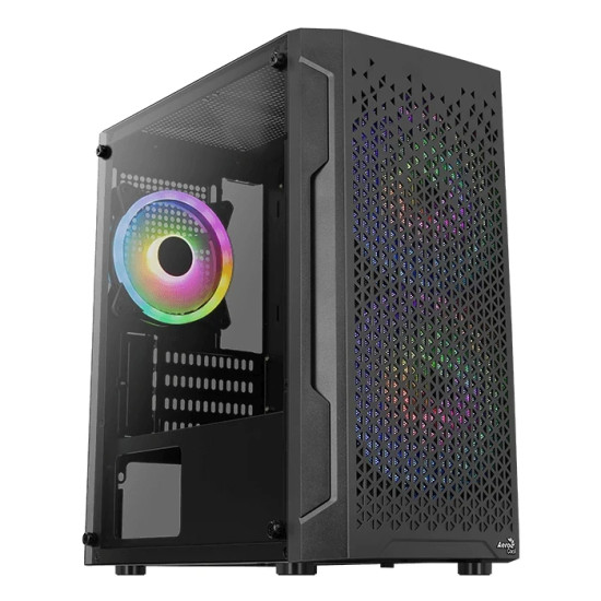 Кутия за компютър AeroCool Case mATX - Trinity Mini-G-BK-v3 - 3 fans included, Tempered Glass