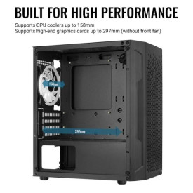 Кутия за компютър AeroCool Case mATX - Trinity Mini-G-BK-v3 - 3 fans included, Tempered Glass