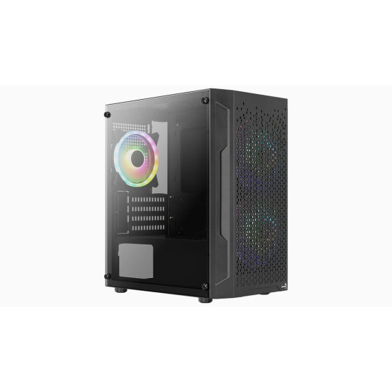 Кутия за компютър AeroCool Case mATX - Trinity Mini-G-BK-v3 - 3 fans included, Tempered Glass