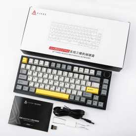 Безжична клавиатура Ajazz Wireless Gaming Mechanical Keyboard AK820 PRO - Gift Switch [Linear] (English US), Black, Gray