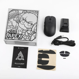 Безжична мишка Ajazz AJ159 PRO - Wireless Gaming Mouse - 8K, Magnetic Charging Dock, Black