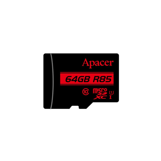 Карта памет Apacer microSDXC 64GB UHS-I U1 R85 Class10, Adapter - AP64GMCSX10U5-R