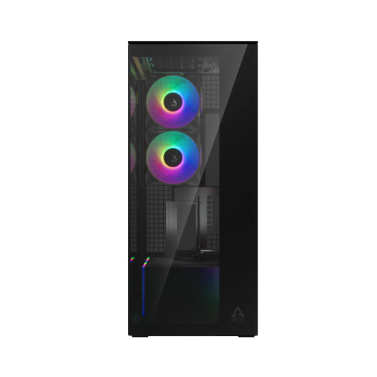 Кутия за компютър ARCTIC Xtender VG, E-ATX, Mid-Tower, Dual Chamber, 5 ARGB, Mirror Black