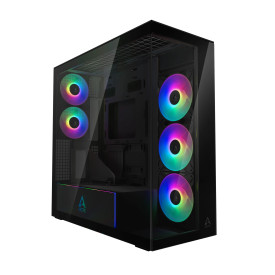 Кутия за компютър ARCTIC Xtender VG, E-ATX, Mid-Tower, Dual Chamber, 5 ARGB, Mirror Black