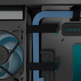 Кутия за компютър ARCTIC Xtender VG, E-ATX, Mid-Tower, Dual Chamber, 5 ARGB, Mirror Black