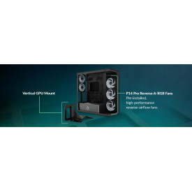 Кутия за компютър ARCTIC Xtender VG, E-ATX, Mid-Tower, Dual Chamber, 5 ARGB, Mirror Black