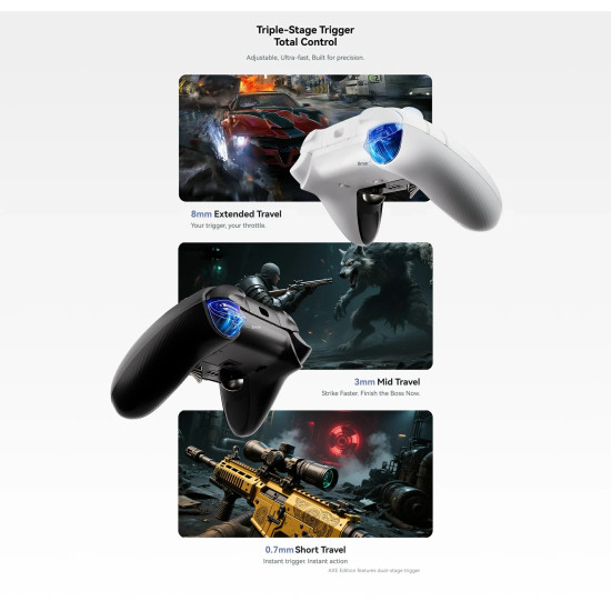 Безжичен контролер ATK Gamepad Set Battleaxe Pro - Hall Effect, Wireless, Bluetooth, 1000Hz - Black