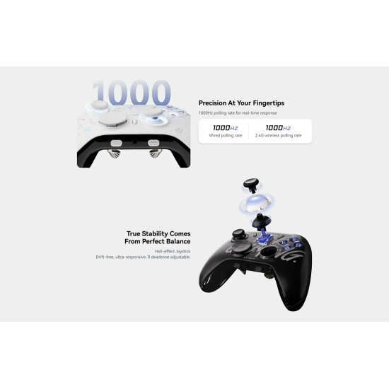 Безжичен контролер ATK Gamepad Set Battleaxe Pro - Hall Effect, Wireless, Bluetooth, 1000Hz - Black