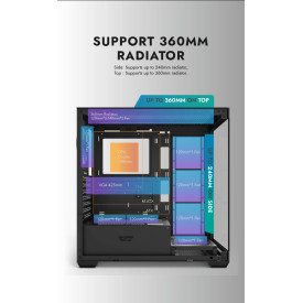 Кутия за компютър DarkFlash DS900 Black, ATX, 7 x 120mm ARGB Fans included, USB-C