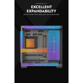 Кутия за компютър Darkflash Case EATX - C280 Black - 7 ARGB fans