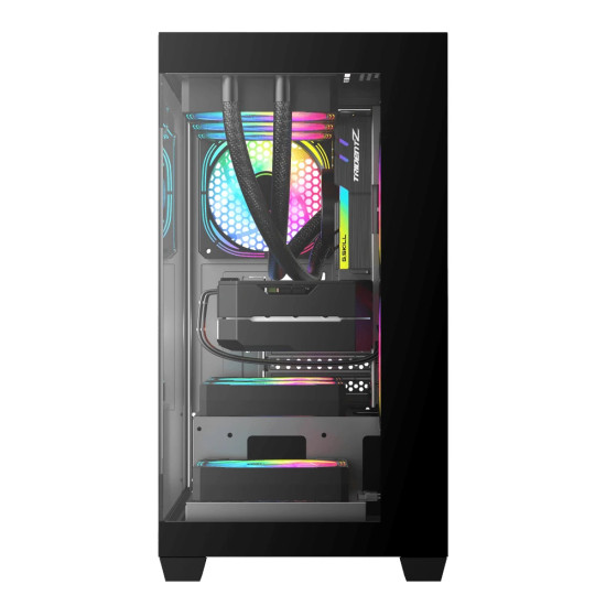 Кутия за компютър DarkFlash DS900M Mesh Case, 6 x 120mm ARGB Fans Included, Tempered Glass Panel, Black