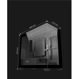 Кутия за компютър DarkFlash DS900M Mesh Case, 6 x 120mm ARGB Fans Included, Tempered Glass Panel, Black