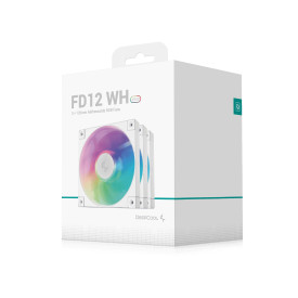 Комплект вентилатори DeepCool Fan Pack 3-in-1 3x120mm - FD12 White, Addressable RGB