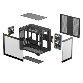 Кутия за компютър DeepCool Case mATX - CG330 3F - 3 ARGB Fans