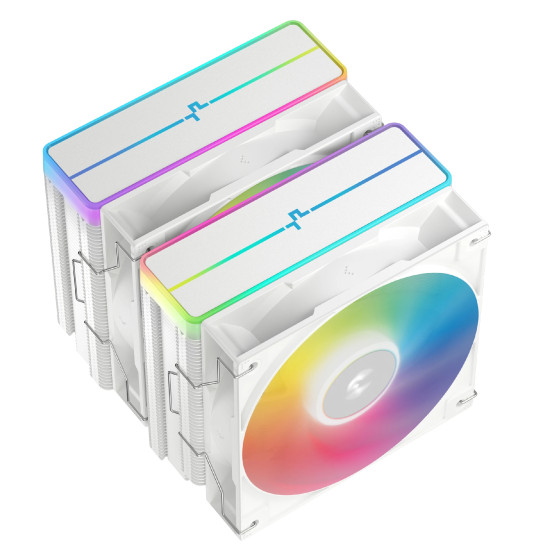 Охладител за процесор DeepCool CPU Cooler AG620 WH - Addressable RGB V2, Dual-Tower - LGA1700/AM5