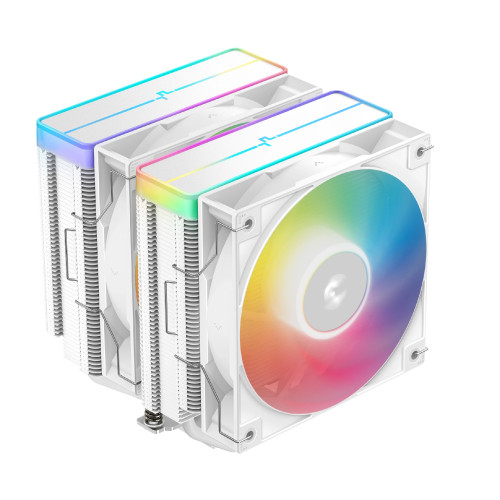 Охладител за процесор DeepCool CPU Cooler AG620 WH - Addressable RGB V2, Dual-Tower - LGA1700/AM5