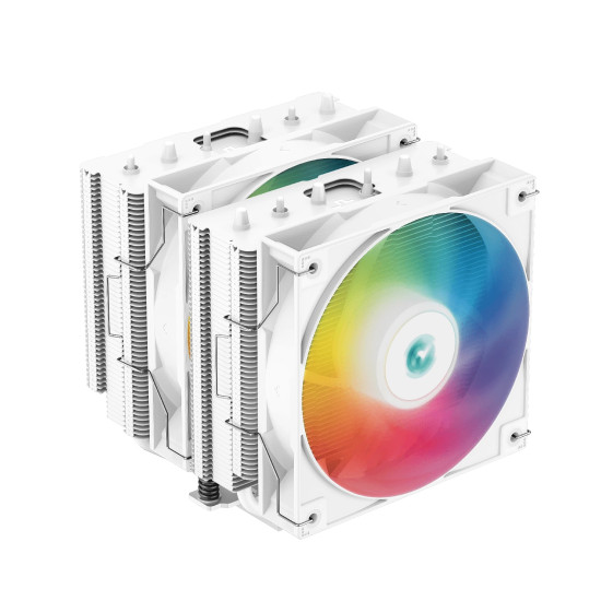 Охладител за процесор DeepCool CPU Cooler AG620 White - Addressable RGB, Dual-Tower - LGA1700/AM5