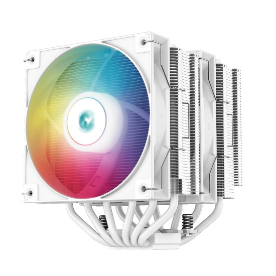Охладител за процесор DeepCool CPU Cooler AG620 White - Addressable RGB, Dual-Tower - LGA1700/AM5
