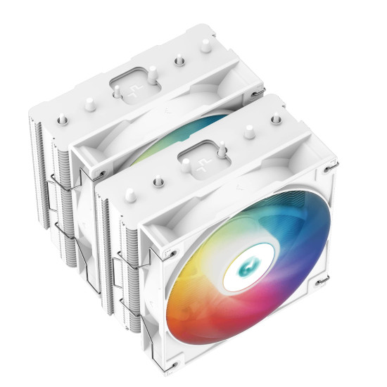 Охладител за процесор DeepCool CPU Cooler AG620 White - Addressable RGB, Dual-Tower - LGA1700/AM5
