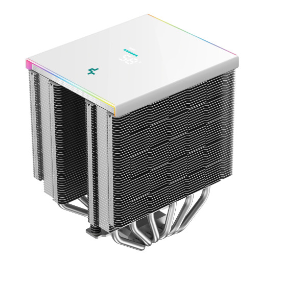 Охладител за процесор DeepCool AK620 Digital SE WH, 2x120mm, 2.4 инча Display, ARGB