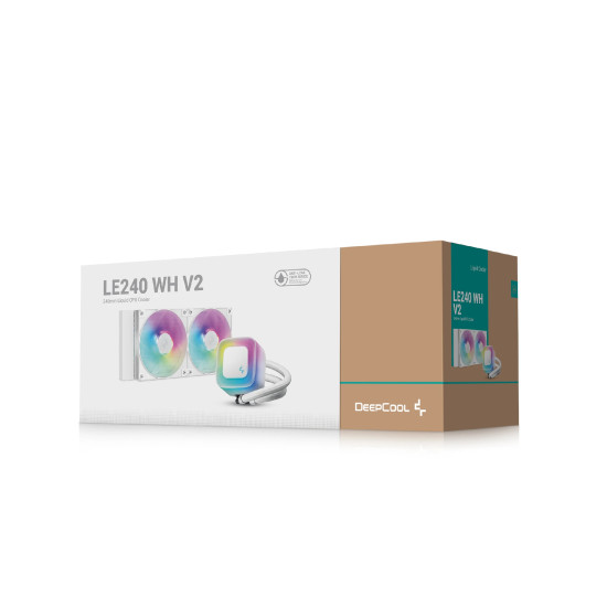 Водно охлаждане DeepCool Water Cooling LE240 V2 WH - Addressable RGB - LGA1851/AM5