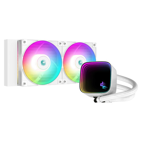 Водно охлаждане DeepCool Water Cooling LS520 SE White - Addressable RGB, Infinity mirror design - LGA1700/AM5