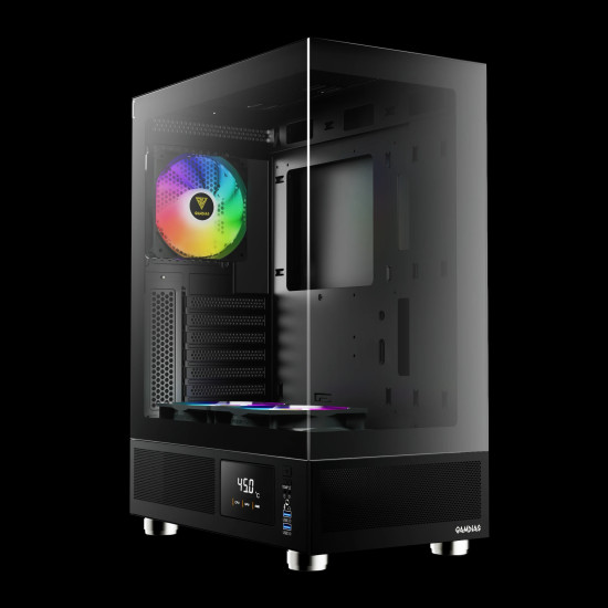 Кутия за компютър Gamdias Case ATX - ATLAS E1 - 3 x 120 mm A-RGB, Digital Display, Tempered Glass