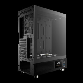 Кутия за компютър Gamdias Case ATX - ATLAS E1 - 3 x 120 mm A-RGB, Digital Display, Tempered Glass