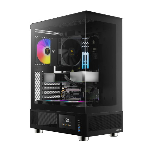 Кутия за компютър Gamdias Case ATX - ATLAS E1 - 3 x 120 mm A-RGB, Digital Display, Tempered Glass