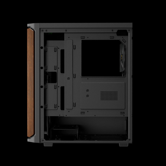 Кутия за компютър Gamdias Case ATX - AURA GC11 Wood Black - USB-C