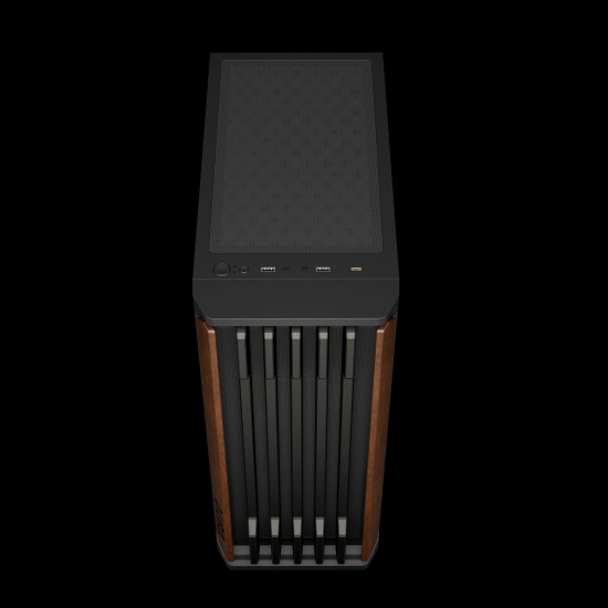 Кутия за компютър Gamdias Case ATX - AURA GC11 Wood Black - USB-C