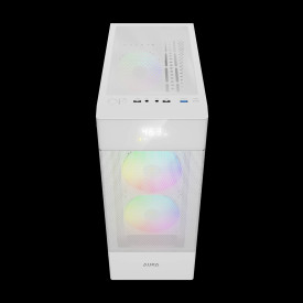 Кутия за компютър GAMDIAS AURA GC5 ELITE WH ARGB, Mid-Tower, Digital Display, 3 ARGB Fans