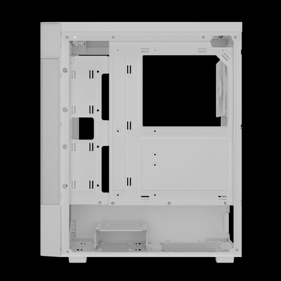 Кутия за компютър GAMDIAS AURA GC5 ELITE WH ARGB, Mid-Tower, Digital Display, 3 ARGB Fans