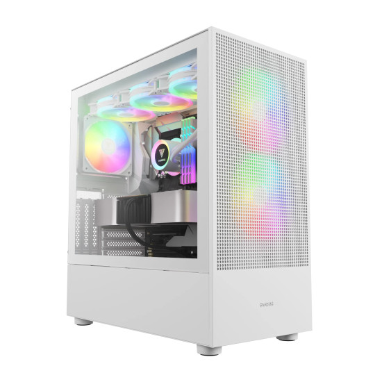 Кутия за компютър Gamdias Case EATX - TALOS E3 MESH ELITE White - aRGB, Tempered Glass
