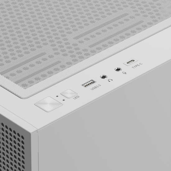 Кутия за компютър Gamdias Case EATX - TALOS E3 MESH ELITE White - aRGB, Tempered Glass