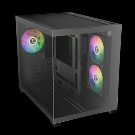 Кутия за компютър Gamdias Aura GC10M V2, ARGB fans, Tempered Glass, Black