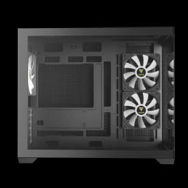 Кутия за компютър Gamdias Aura GC10M V2, ARGB fans, Tempered Glass, Black