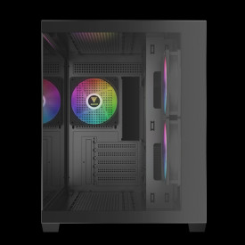 Кутия за компютър Gamdias Aura GC10M V2, ARGB fans, Tempered Glass, Black