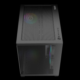 Кутия за компютър Gamdias Aura GC10M V2, ARGB fans, Tempered Glass, Black