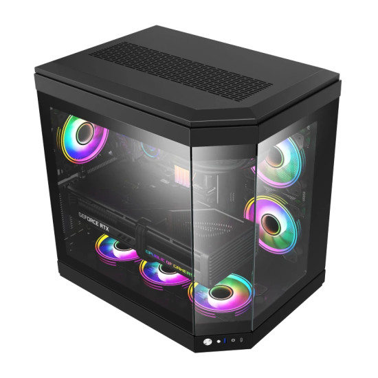 Кутия за компютър Gamemax Case ATX - HYPE Black - Addressable RGB