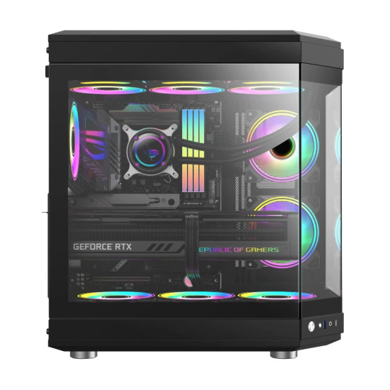 Кутия за компютър Gamemax Case ATX - HYPE Black - Addressable RGB