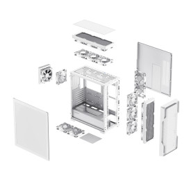 Кутия за компютър Gamemax Case EATX - SIEGE White - Addressable RGB