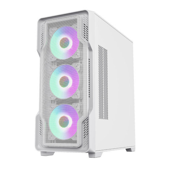 Кутия за компютър Gamemax Case EATX - SIEGE White - Addressable RGB